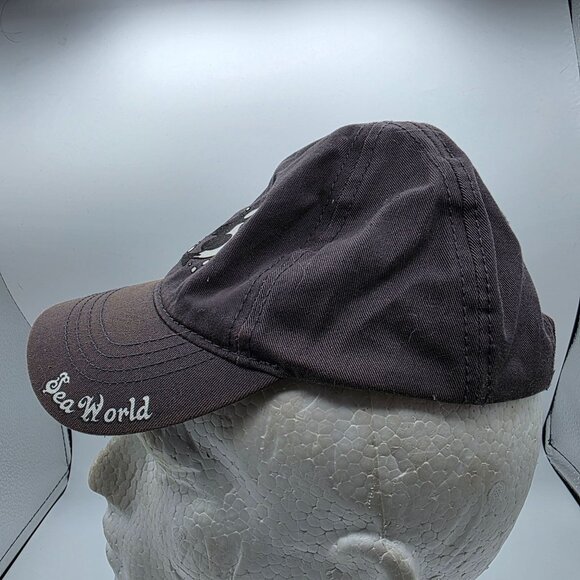 SeaWorld Orca Kids Adjustable Cap Black Embroidered Shamu Baseball Hat Unisex - Picture 2 of 10